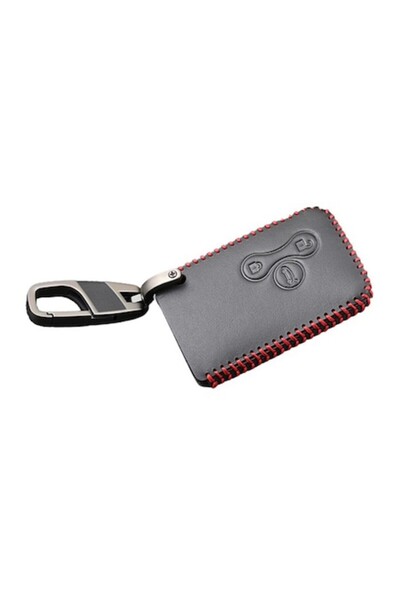 VTH Husă cheie din piele ecologică cu 3 butoane pentru Renault Clio Logan Megane 2/3 Koleos Scenic