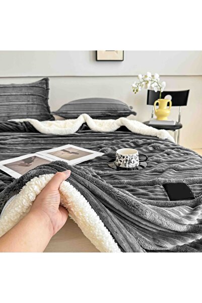 CHIRASO Cocolino CHIRASO Blanket Set, With Zipper, with Fur Inside, 200x230cm and 2 Pillowcases 50x70cm