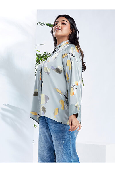 Globus By Styli Plus Size Long Sleeve Printed Shirt