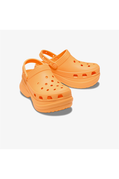 Crocs Women's Brand Logo Comfortable Daily Use Orange Slippers 206302 -85Q
