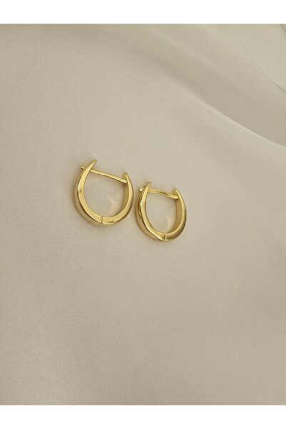 Zivazer Store kadın çelik kararmaz xuping 14k gold renginde hilal formunda küpe