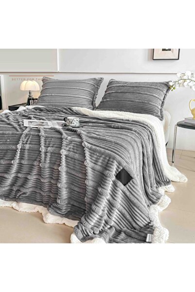 CHIRASO Cocolino CHIRASO Blanket Set, With Zipper, with Fur Inside, 200x230cm and 2 Pillowcases 50x70cm