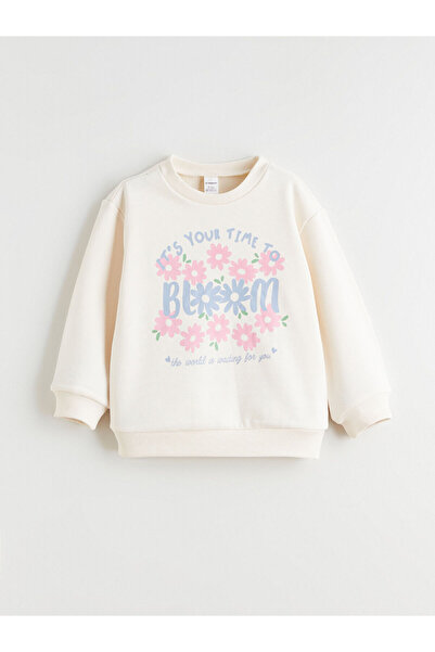 LC Waikiki Flower Printed Girls' Sweatshirt and Leggings Pants