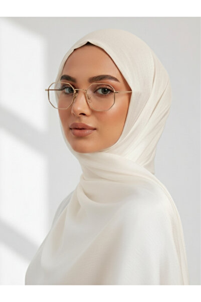 La Fien Hijab Women's Janjanlı Evening Dress Shawl-Pearl White- 70X190Cm