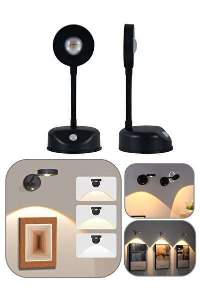 Generic LED Cat-Eye Wall Sconce: Motion Sensor, Stick-on Picture Light, Dimmable, 360° Rot, Rechargeable.