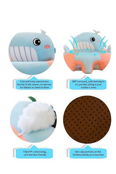 Generic Baby Support Seat Sofa Cartoon Baby Learning Sitting Chair Infants Floor Seat PP Cotton Filling