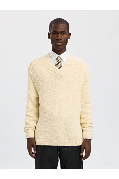 SELECTED Pullover mit V-Ausschnitt 100% Baumwoll