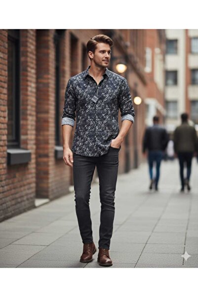 TRENDY erkek uzun kollu gömlek