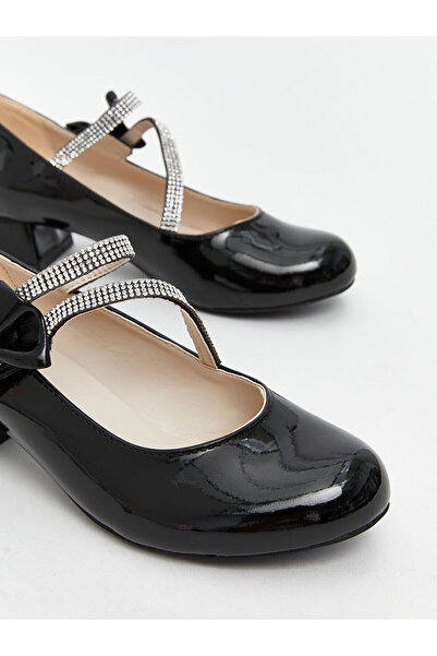 LC Waikiki Black Shiny Stone Girls' Heeled Shoes