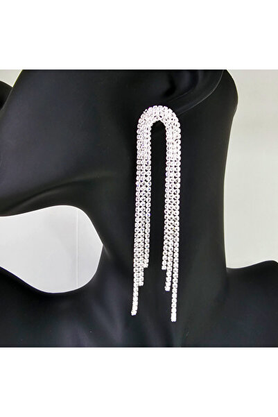 velve Long earrings with semi-precious stones, Andy, in gift box, Silver