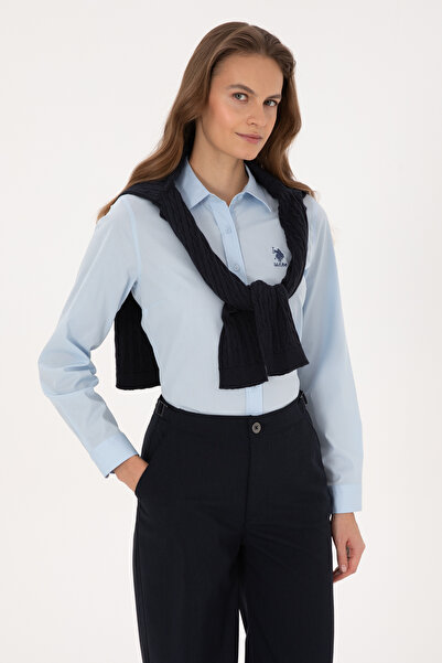 U.S. Polo Assn. Kadın Açık Mavi Uzun Kollu Basic Gömlek 50307989-VR003