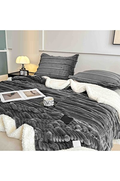CHIRASO Cocolino CHIRASO Blanket Set, With Zipper, with Fur Inside, 200x230cm and 2 Pillowcases 50x70cm