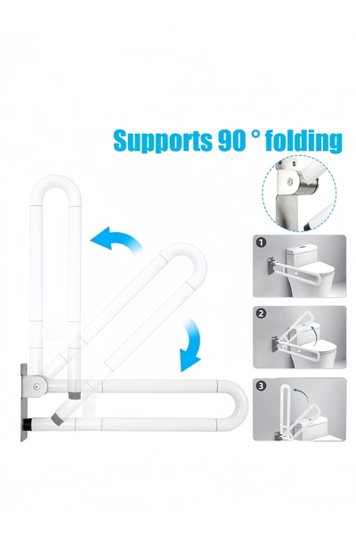 Generic 60cm collapsible toilet grab bar, stainless steel collapsible grab bar
