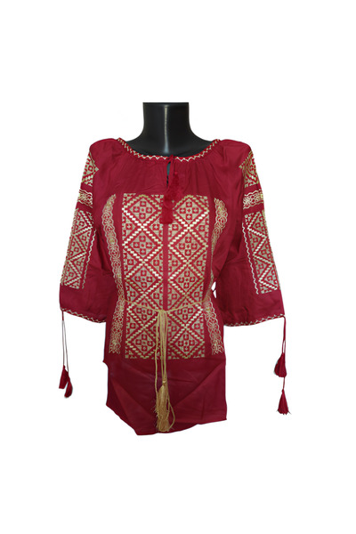 Inovius Bluza Rosie cu Motiv Geometric Auriu - BMG105 S