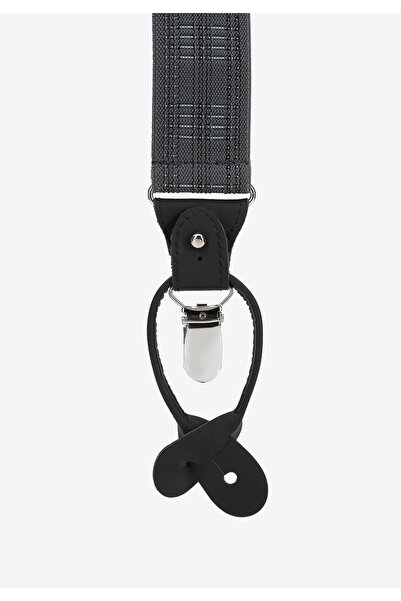 Wittchen Men's graphite-gray suspenders, graphite-gray textile material