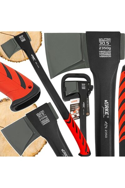 VERKE Universal carpentry axe, rubberized fiberglass handle, length 70 cm, weight 1570G,