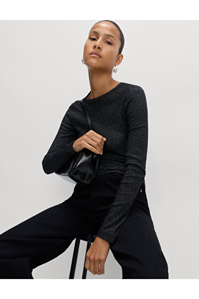 Marks & Spencer Uzun Kollu Parıltı Detaylı Bluz