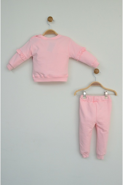 zubi baby & kids wear Pink Baby Girl Printed Frilly Bottom Top Set