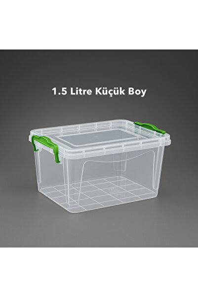 Dorasan Şeffaf Saklama Kutusu 1.5 Litre - Klipsli Kapaklı Organizer Kutu