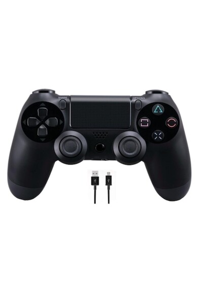 HAPPY JOKER Wireless Doubleshock Controller for PS4, Vibration, Charging Cable (Black)