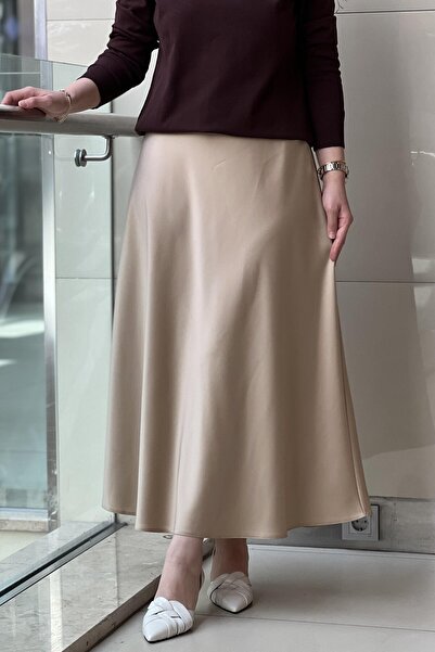 sentez giyim Sentez 5457 Luna Satin Flounce Skirt