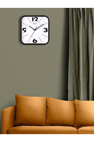 fitto Elegant Rounded-Square Wall Clock - Modern Design, Silent Quartz, Black