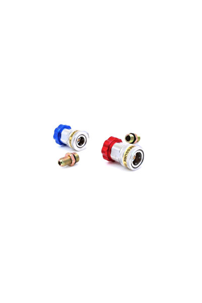 SATRA Set of 2 couplings, for air conditioning systems, R134A, 90° service connectors