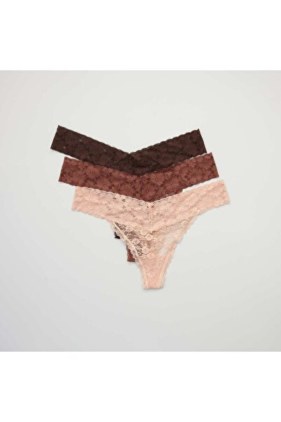KİABİ Pack of 3 lace thongs PINK