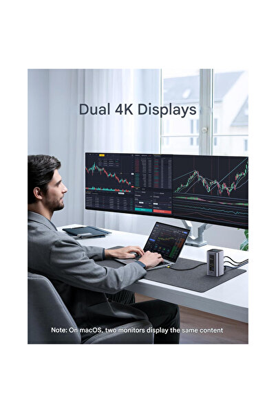 Baseus 12-in-1 Dock, 2x4K HDMI, PD 100W, USB-A/C, SD/TF, Ethernet, laptop compatible