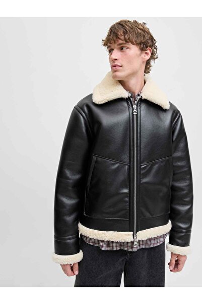 Jack & Jones Liverpool Aviator Faux Leather Men's Jacket 12282948