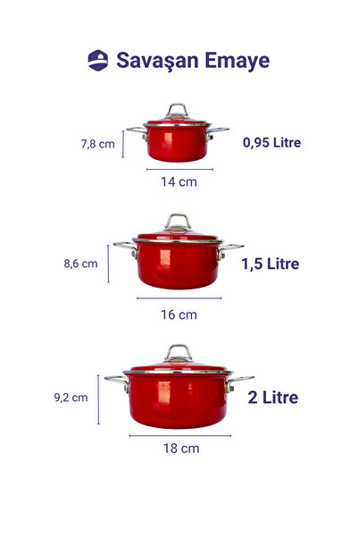Savaşan Emaye Induction Base Enamel Cookware Set
