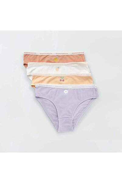 KİABİ Pack of 4 printed briefs WHITE