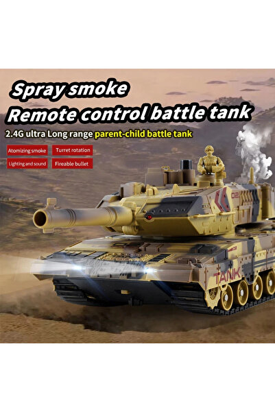 Cici Oyuncak Uzaktan Kumandalı Şarjlı Dumanlı Su Topu Atan Savaş Tankı Full Fonksiyon Tank
