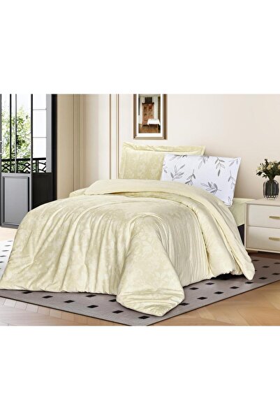 Alhabib bedding Rama Winter Double Bedspread Set, Cream Color, 7 Pieces