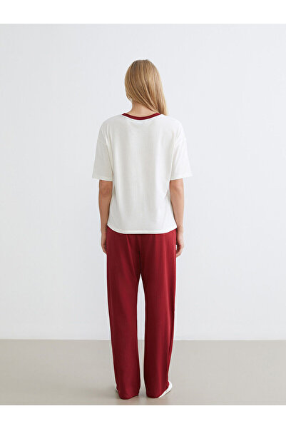 LC Waikiki Peak New Season Crew Neck Printed Women's Pajama Set