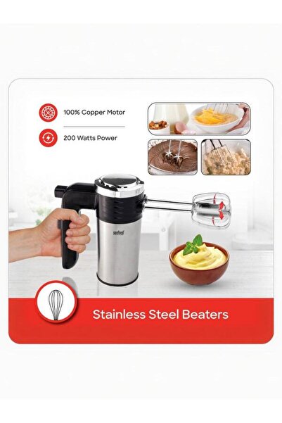 Sanford Hand Mixer Stainless Steel Body 200W SF1337HM Black/Silver