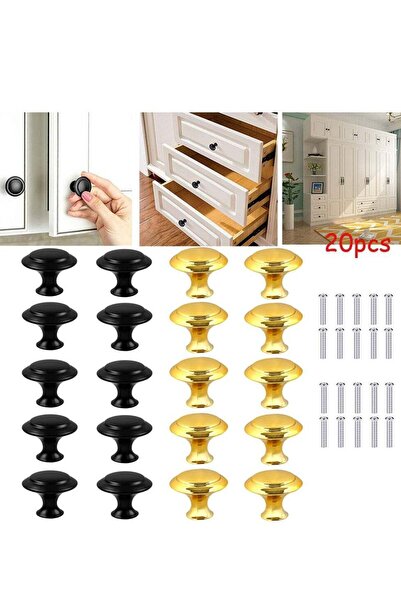 Generic مجموعة من 20 قطعة من مقابض و مقابض الخزانة المستديرة المصنوعة من الفو...