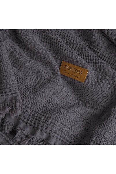 Dantela Strada Corded Fabric Bedspread Set - Anthracite