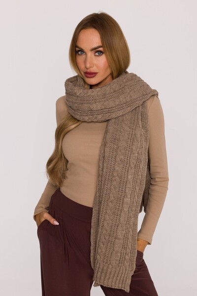 Made of Emotion M898 Eșarfă lungă cu țesătură groasă împletită