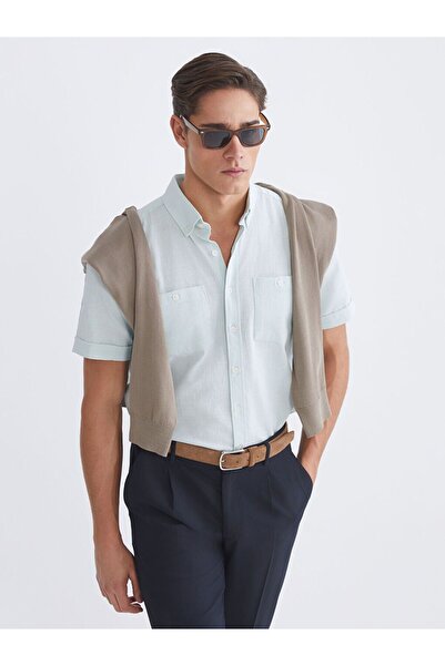 LC Waikiki Lcwaikiki Classic Regular Fit Short Sleeve Men's Textured Shirt