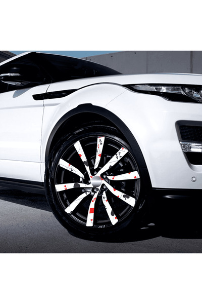 Avex Set de 4 folii autoadezive cu imprimeu pentru exterior cu EcoSolvent, pentru decorarea jantelor auto