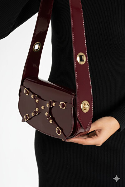 Silblack Kadın Kroko Desenli Baget Model Ayarlanabilir Kilit Askılı Manç Omuz Çanta