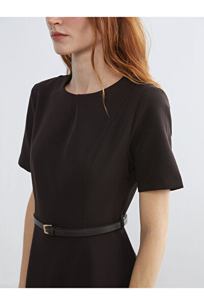 LC Waikiki Peak New Season Crew Neck Waist-Fitted Dress