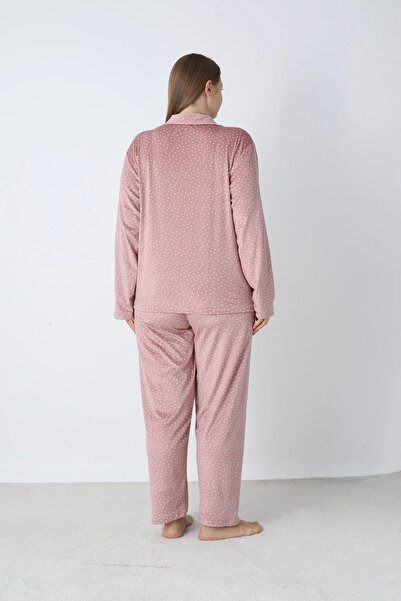 Estiva 25371 Shirt Collar Oversized Velvet Pajama Set