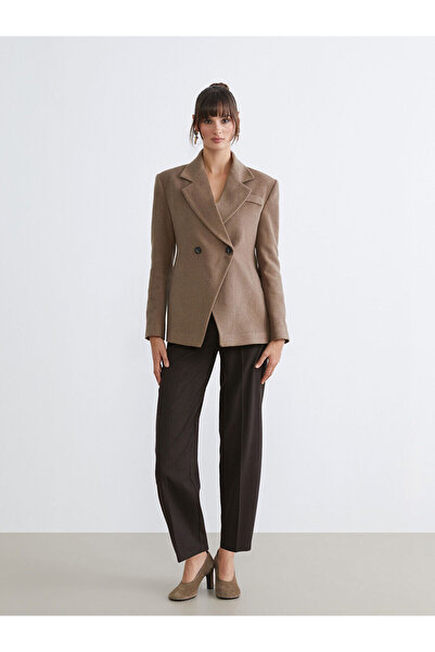 LC Waikiki Vizyon New Season Double-Breasted Collar Women's Cashmere Blazer Jacket