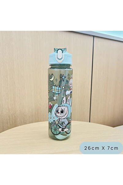 synshop Labubu Water Bottle Turquoise Flask Girls Boys School Water Bottle 900 ml Bpa Free Gift