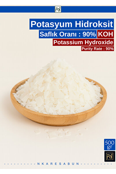 nkare Potasyum Hidroksit %90 Saflık 500 gr - Potassium Hydroxide