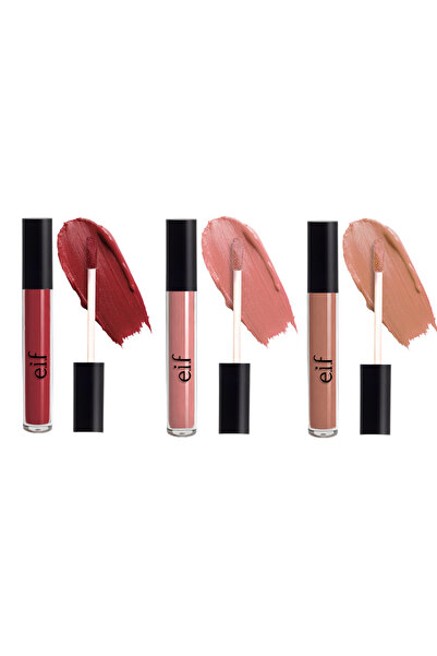 eif مجموعة أرواج نيود سائلة فاخرة من – 3 ألوان طبيعية تدوم طويلاً لإطلالة أنثوية ناعمة - ارواج مات