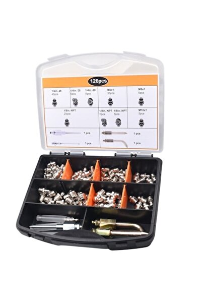 OEM Lubrication kit with fittings, nipples, quick coupling needles, 126 pcs, storage box