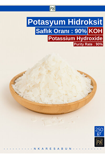 nkare Potasyum Hidroksit %90 Saflık 250 gr - Potassium Hydroxide